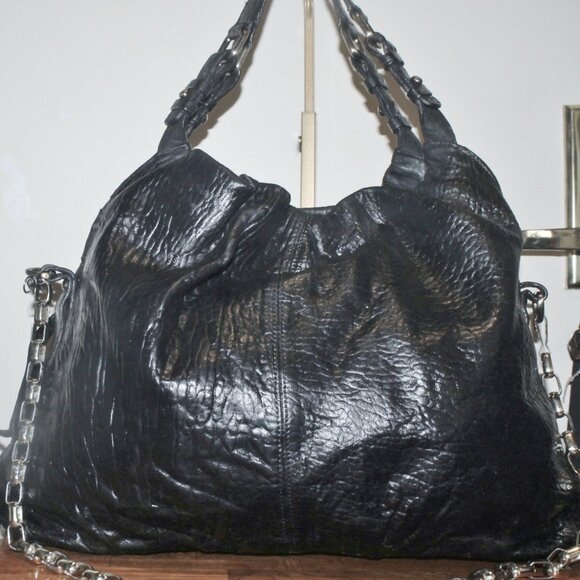 MS by Martine Sitbon Paris Slouchy Leather Chain Strap Hobo Shoulder Bag - Picture 1 of 6